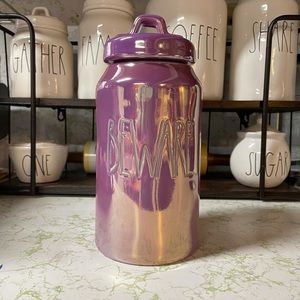 Rae Dunn Beware tall skinny canister